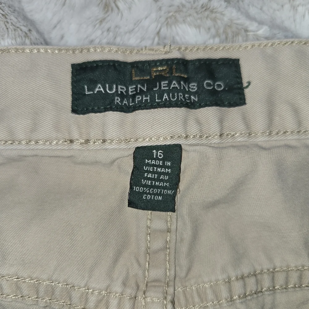Lauren Ralph Lauren Tan Khaki Cropped Pants | Size 14 | Mid-Calf - Picture 2 of 10